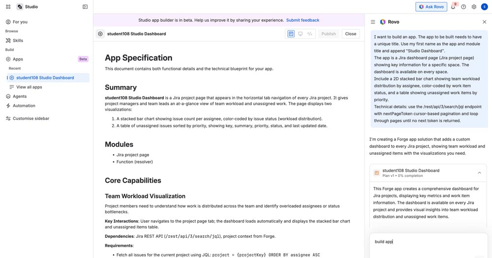 App Specificationの自動生成画面