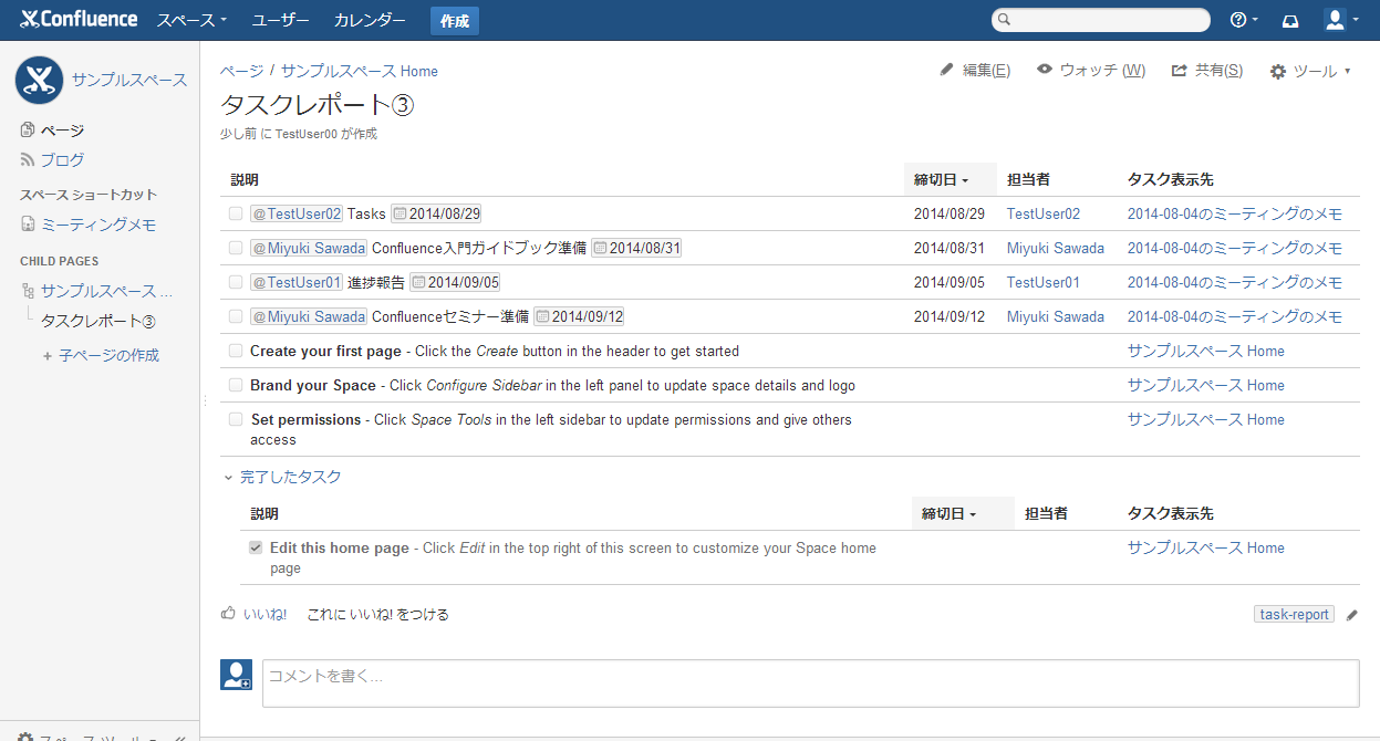 タスク機能を有効に使う3つの方法 Confluence 5 5 新機能 リックソフト公式ブログ Ricksoft Blog
