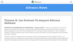 トーマス H. リーパートナーズがAlfrescoソフトウェアを買収