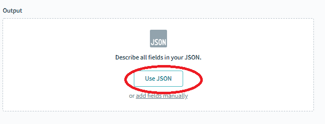 Use JSON ボタンを押す