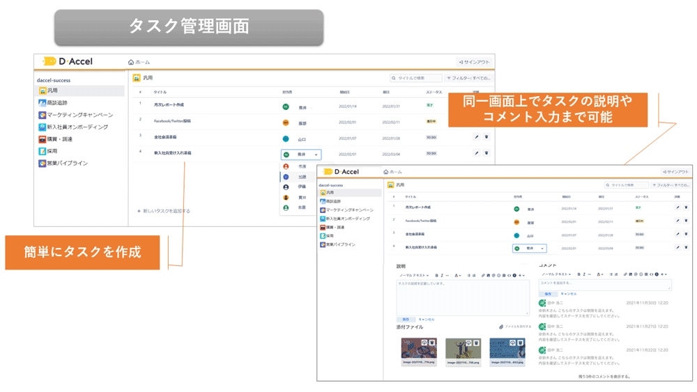 新タスク管理画面